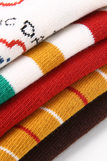 Zavensox 1 Pair Kids Colorful Bear Pattern Socks - Multicolor Cartoon Animal Crew Socks for Boys & Girls
