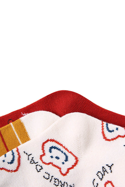 Zavensox 1 Pair Kids Colorful Bear Pattern Socks - Multicolor Cartoon Animal Crew Socks for Boys & Girls