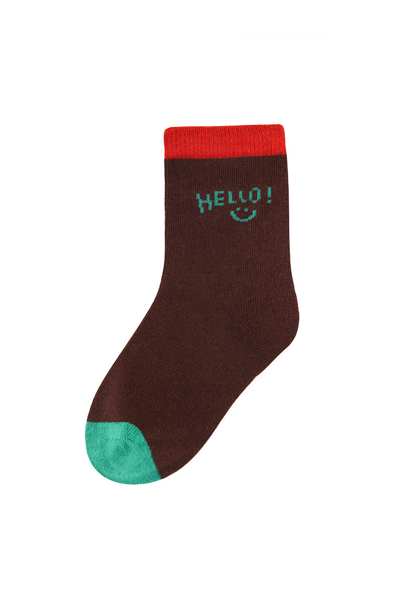 Zavensox 1 Pair Kids Colorful Bear Pattern Socks - Multicolor Cartoon Animal Crew Socks for Boys & Girls