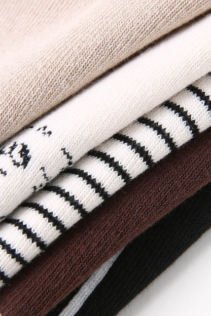 Zavensox 1 Pair Kids Line Drawing Puppy Socks - White & Black Cartoon Dog Crew Socks for Boys & Girls