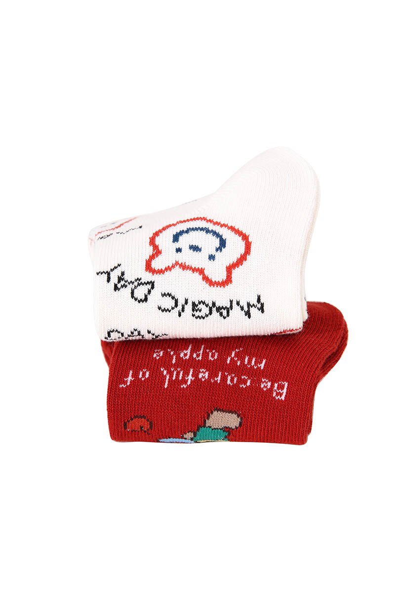 Zavensox 1 Pair Kids Colorful Bear Pattern Socks - Multicolor Cartoon Animal Crew Socks for Boys & Girls
