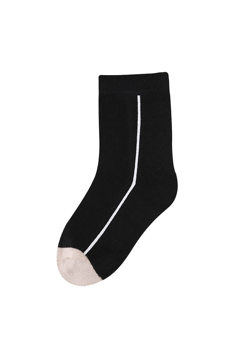 Zavensox 1 Pair Kids Line Drawing Puppy Socks - White & Black Cartoon Dog Crew Socks for Boys & Girls