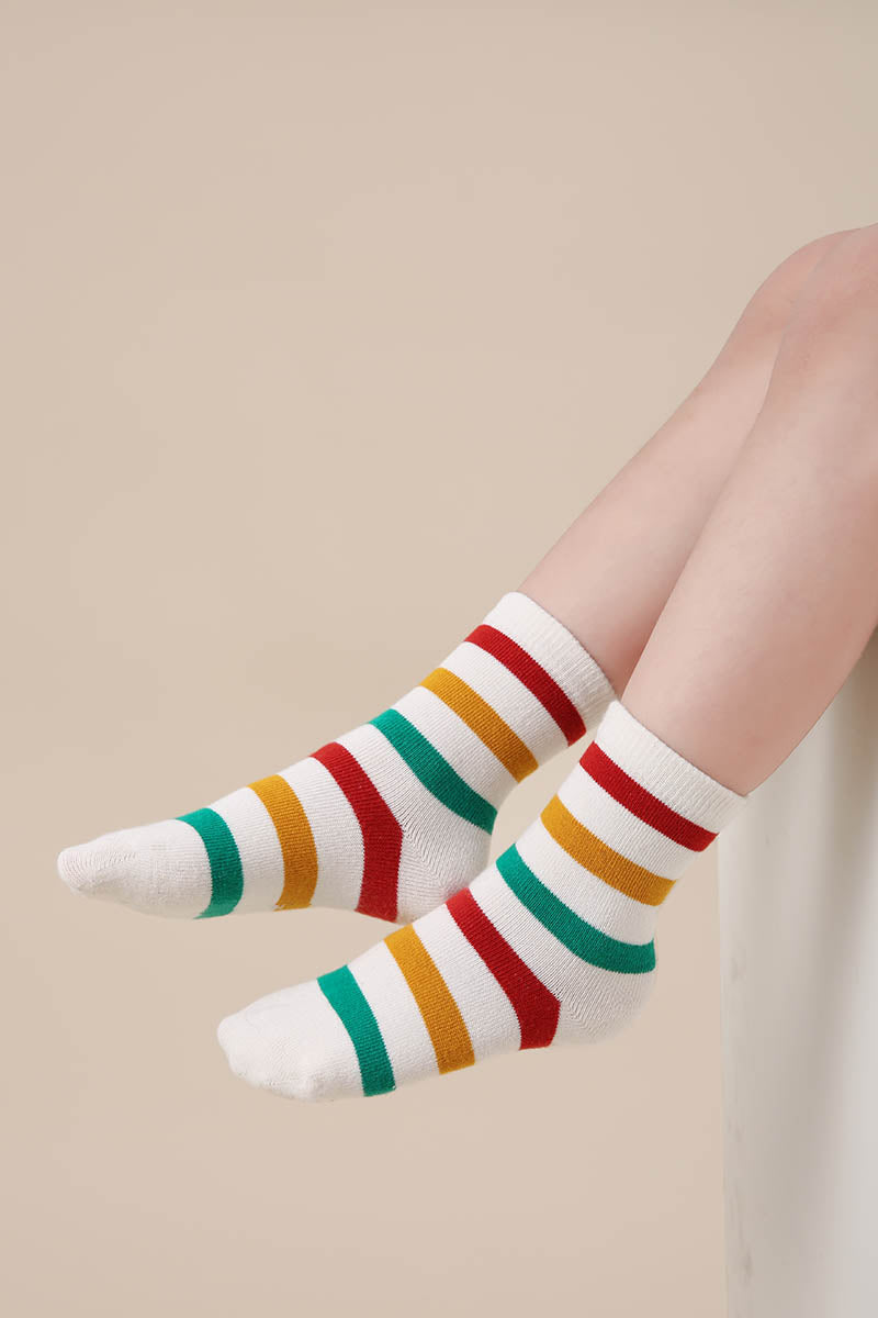 Zavensox 1 Pair Kids Colorful Bear Pattern Socks - Multicolor Cartoon Animal Crew Socks for Boys & Girls