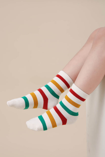 Zavensox 1 Pair Kids Colorful Bear Pattern Socks - Multicolor Cartoon Animal Crew Socks for Boys & Girls